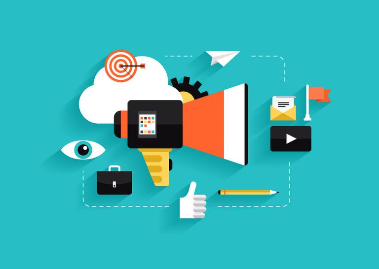 Social Media Marketing Flat Illustration